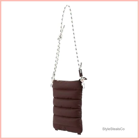 Small Quilted Puffer Tote Crossbody Bag for Work Travel Gym - Picture 6 of 7